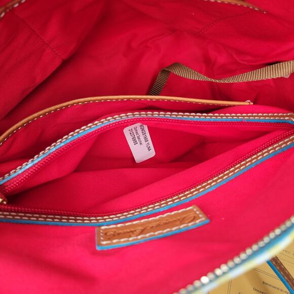 Dooney & Bourke medium handbag yellow gingham checked spring preppy fun satchel - Picture 7 of 16